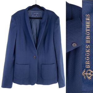 Brooks Brothers Women's One Button Work / Casual Jacket Blue Sz 8